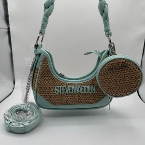 NWT mint straw Steve Madden shoulder / crossbody bag